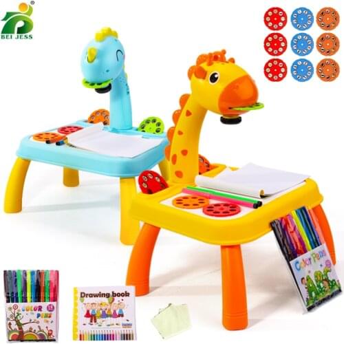 Children Projection Drawing Tablet Kids Book Сoloring Pen Tools Montessori Set Baby Learning Educational Toy For Girl Gifts