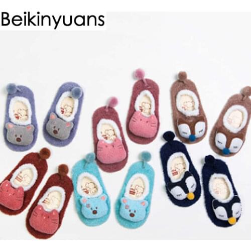 Baby Socks Three-dimensional Cartoon Doll Children Socks Coral velvet Feather Baby Stroll Toddler Floor Socks Popular Short Sock