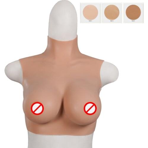 Upgrade BCD High Collar Neck Fake Artificial Boob Realistic Silicone Breast Forms Crossdresser Shemale Transgender Drag Queen