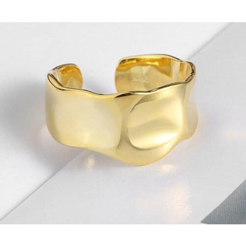 Latest 925 Sterling Silver Ring For Women Party Jewelry Open Size Irregular Geometric Rings Lady Anniversary Accessories KOFSAC