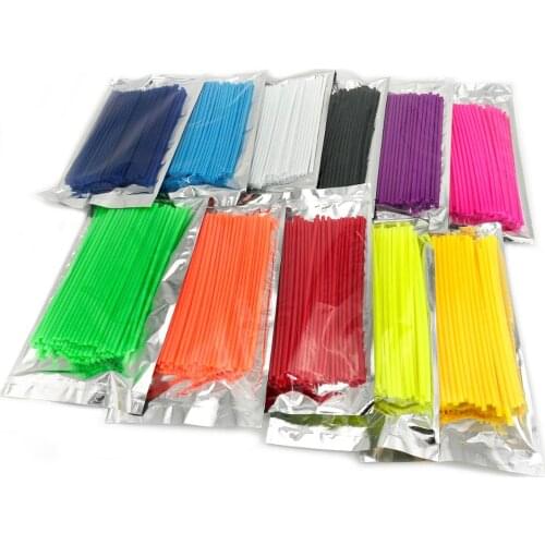 MOTO 72pcs a set 24cm Motocross Dirt Bike Enduro Wheel RIM SPOKE Shrouds SKINS COVERS spoke coats for ATV KTM CRF230 V-storms