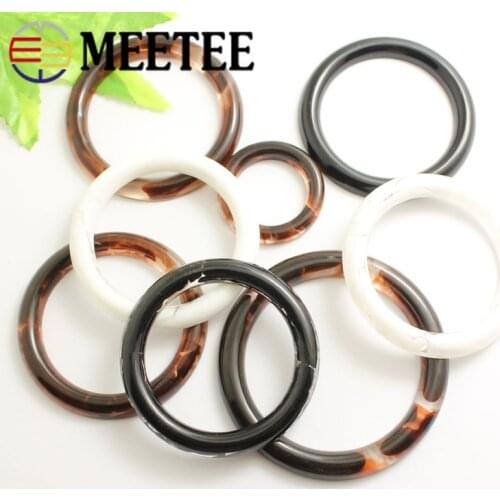 Meetee Round Ring Resin Buckle Buttons Women Scarves Belt Buckles Ribbon Slider For Garment Clothing DIY Sewing Accessories