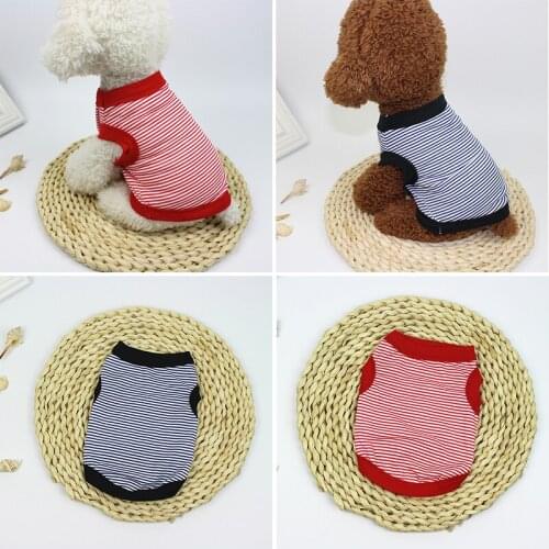 Summer Striped Dog Tshirt Cotton Casual Pet Cat Dog Vest comfortable Dog Costume Puppy T-Shirt Breathable Dog Clothing