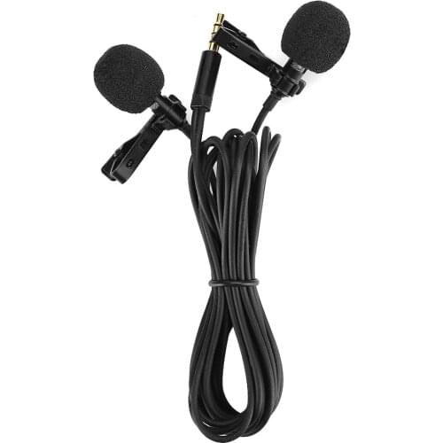 E1 Two Head Mini Collar Clip Mini Microphone For Mobile Phone Live Broadcast Recording Intervi Recording Small Microphone