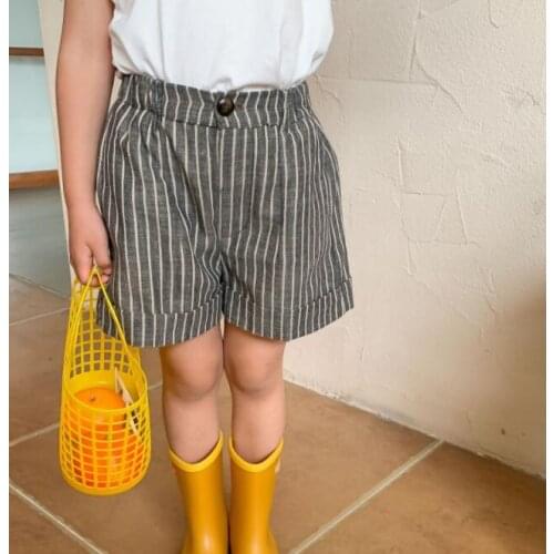 2021 new style girls boys striped shorts summer cotton fashion kids shorts