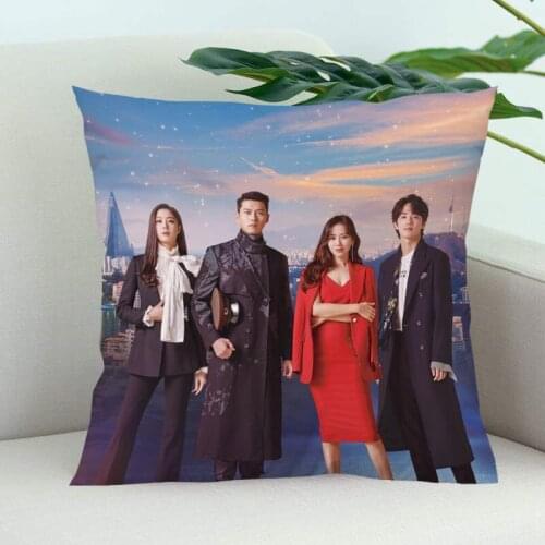 New Arrival Crash Landing on You Pillow Cover Bedroom Home Office Decorative Pillowcase Square Zipper Pillow Cases Satin Soft