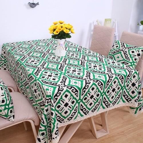 New Ethnic Style Totem Cotton, Linen, Linen Table Cloth Fabric Tea Table Cloth Multi-purpose Thickened Cover Towel Table Runner