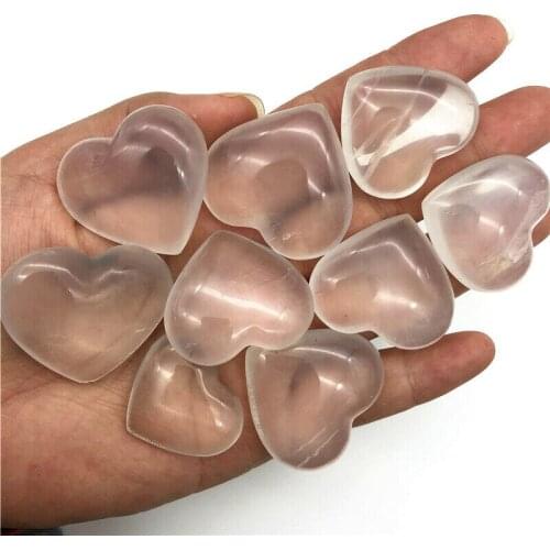 Wholesale 1pc Natural White Crystal Clear Quartz Heart Shaped Crystal Stones Healing Gifts Natural Quartz Crystals