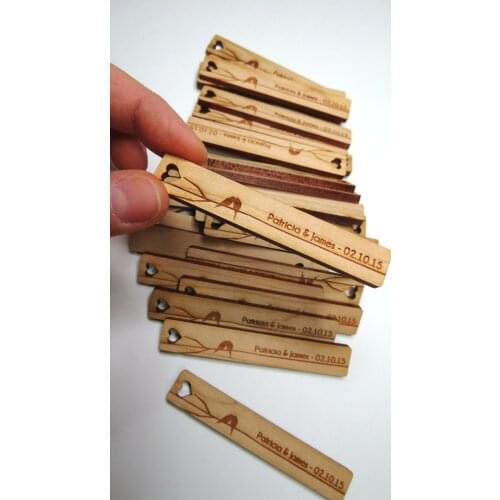 Personalized name date Wooden Wedding birthday gift favor tags bridal shower engagement party favors invitation inserts