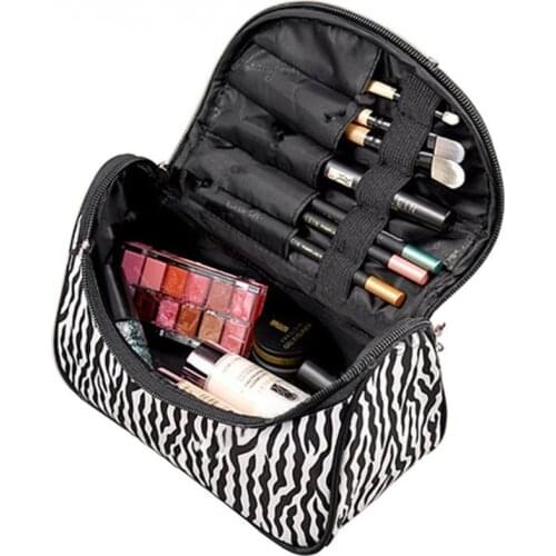 Professional Cosmetic Case Bag Fashion Portable Waterproof Women Makeup Bag Storage Organizer Box Beauty Case Travel Pouch Zebra