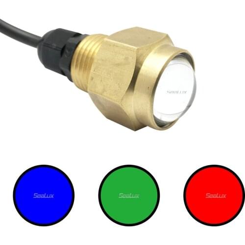Sealux Brass Boat Drain Plug with LED Light blue red green for Yacht Boat Marine accessory