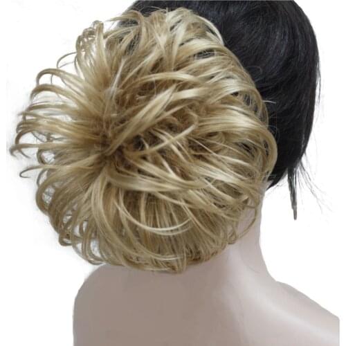 StrongBeauty Messy Curl Scrunchies Hair Bun Extension Blonde/Brown Hairpiece Chignon 4 Color