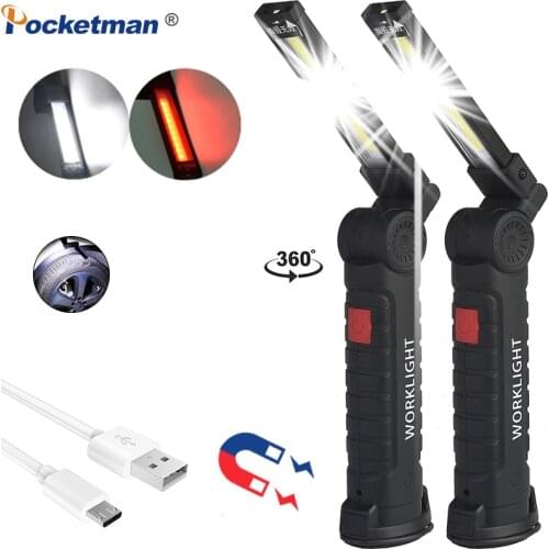 12000LM Work Light Ultra Bright 5 modes COB LED flashlight Magnetic USB Rechargeable torch lamp waterproof Camping Car Repair