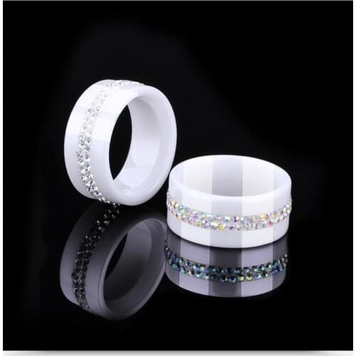 2021 Sale Fine Jewelry Jewelry Crystal from Austrian Fashion personality set with 2 rows of zircon ceramic rings Fit Women