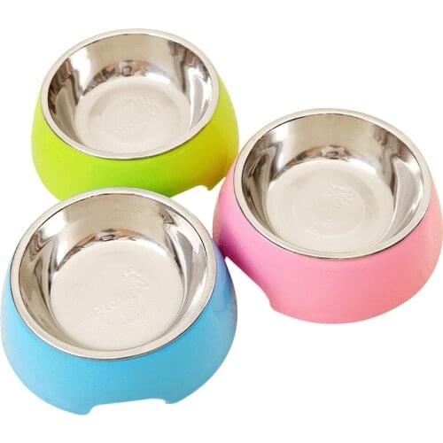 Pet Cat Dog Bowl Stainless Steel Food Water Feeder Dispenser Multiple Colors High Quality Materials Pet Products 2020 Hot Sale