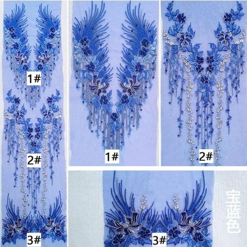 1set large size Embroidery flower sew on patch applique for wedding/ dress clothing decoration sewing on patches for clothing