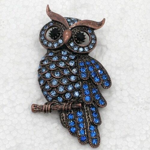 12pcs/lot Wholesale Owl Brooch Rhinestone Pin brooches C101943