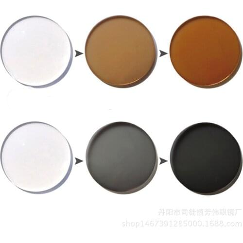 2pcs,1.56 1.61 1.67 index grey/brown photochromic prescription colored Lenses eyes oculos de grau optical Hyperopia myopia lense