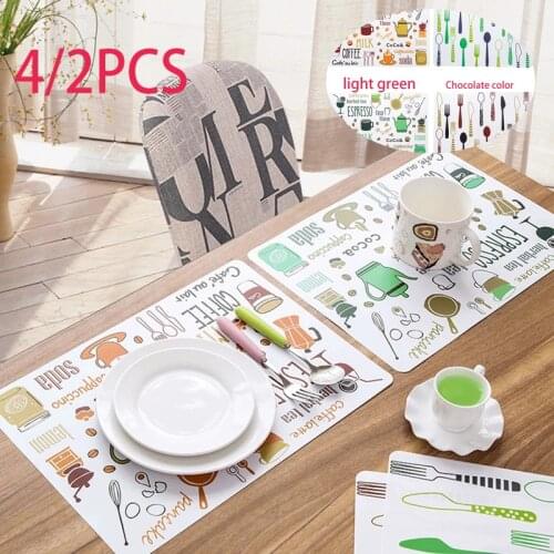 4/2PCS Dinner Coasters PVC Table Mat Insulation Waterproof Coasters for Kitchen Tableware Placemats Anti-Hot Drink Pads