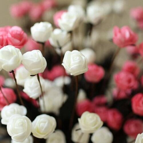 5 pcs 15Heads PE foam 50CM Flower bouquet Artificial flower Simulation Rose Fake Silk Flower DIY Home table Wedding Decoration