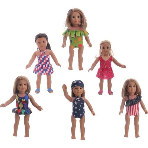 ZWSISU Doll accessories 6 styles swimsuits fit 18 Inch Doll Baby Doll Clothes Accessories The best Birthday gift