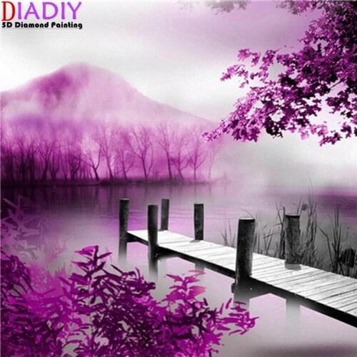 Diamond Painting Full Drill Square Landscape 5D DIY Diamond Embroidery Seaside Sunset Picture Of Rhinestone Sunrise