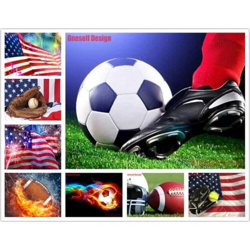 New diy diamond mosaic sale football 5d diamond painting full square/round football diamond embroidery full set Christmas gift