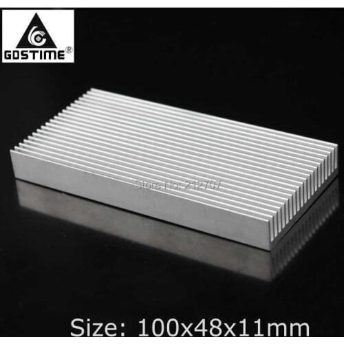 3PCS Gdstime Aluminum Heatsink 100mm x 48mm x 11mm Cooling Fin Heat Sink Profile 100x48x11mm