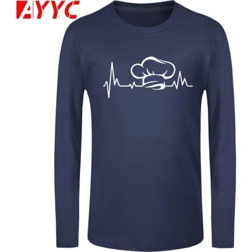 AYYC long sleeve tee Chef Hat Heartbeat - Cooking Lover T Shirt Gift T-shirt
