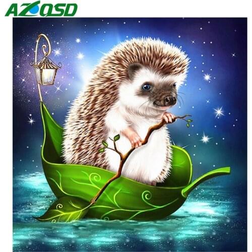 AZQSD Diamond Embroidery Hedgehog Cartoon Wedding Decoration Full Square Diamond Painting Cartoon Pictures Of Rhinestones Gift
