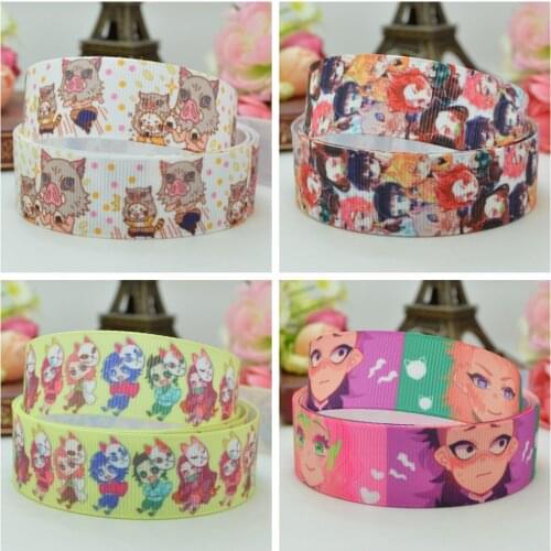 10 Yards 22mm 7/8" Japan cartoon Printed grosgrain ribbon hair bow Headwear DIY hair accessories retail