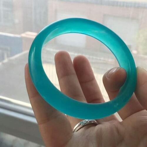 Genuine Natural Ice Amazonite Gems Stone Fashion Women Lady Charm Bangles Inner Diameter 55mm