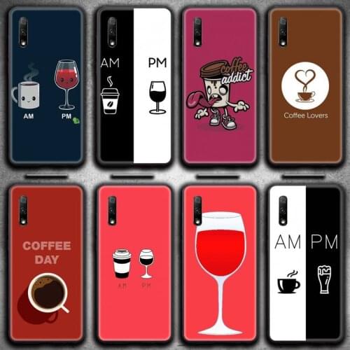 Coffee Wine Cup Phone Case for Huawei Honor 30 20 10 9 8 8x 8c v30 Lite view 7A pro