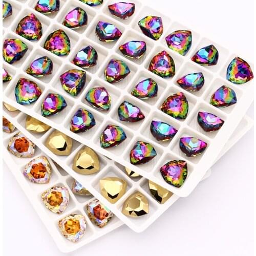 7-12mm Pointback Loose Crystals Colorful Glue Rhinestones Crafts For Wedding Dress Clothes K9 Glass Strass Fancy Stones
