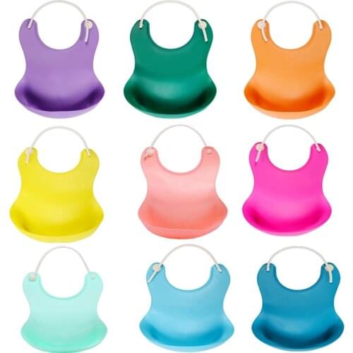 Baby Bibs Waterproof Silicone Feeding Baby Saliva Towel Newborn Cartoon Aprons Baby Bibs Adjustable Different Styles of Bibs