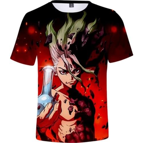 2021 Hot-selling Anime Doctor Stone 3D Print Unisex T-Shirt Fashion Harajuku Short Sleeve Round Neck Streetwear Oversized TShirt