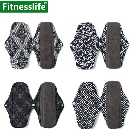 Sanitary Pads Washable Panty Liner Cloth Menstrual Pad Reusable Mix Color Bamboo Charcoal Mama Cloth Menstrual Sanitary S M L