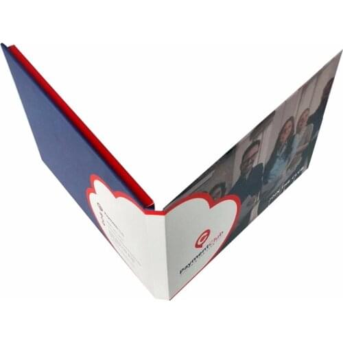 Hot sale hardcover tv in a card with 7inch video Brochure Universal Fashion Design Video booklet for business Advertising