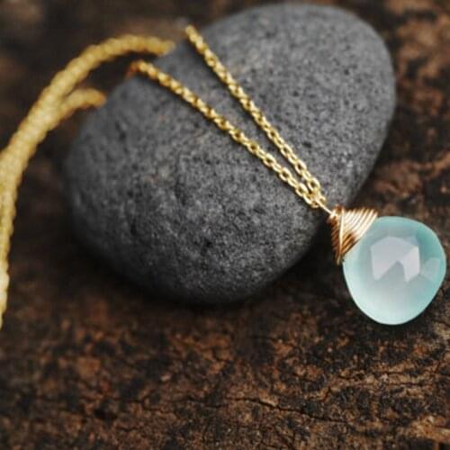 Aqua Chalcedony necklace