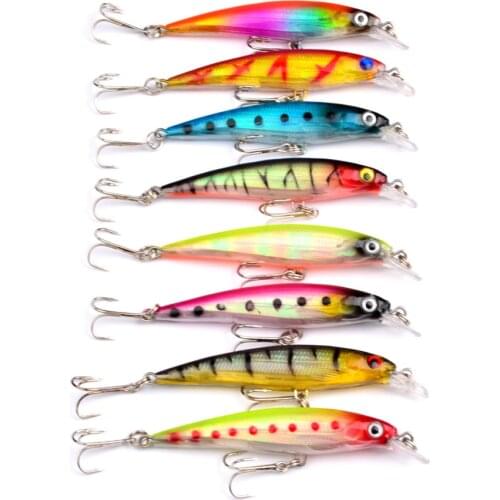 HiUmi 8pcs 8.2cm 7.3g Artificial Lifelike Fishing Lure Swimbait Hard Minnow Sinking Bait Treble Hook Tackle