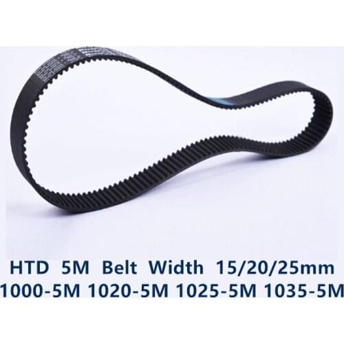 HTD 5M synchronous Timing belt C=1000/1020/1025/1035 width 15/20/25mm Teeth 200 204 205 207 HTD5M 1000-5M 1020-5M 1035-5M