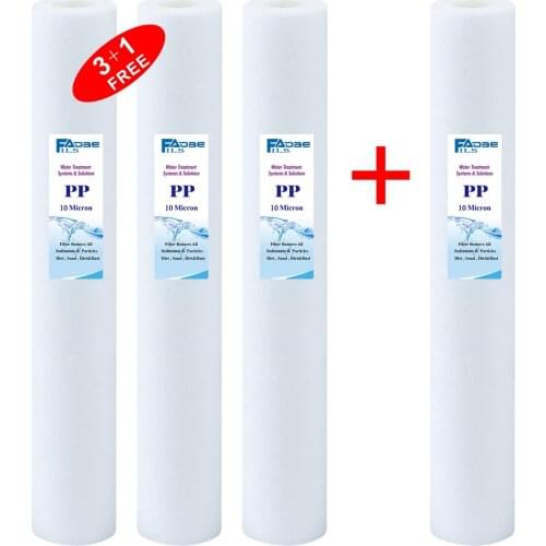 Whole House, RO Systems or Commercial Sediment Water Filter Cartridge, 2.5" x 20", 10 micron, 4 PACK