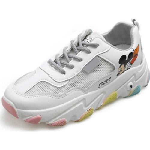 Disney Mickey Mouse daddy shoes women sneakers Korean mesh ventilation fashion and comfort Breathable Cartoon printing shoes