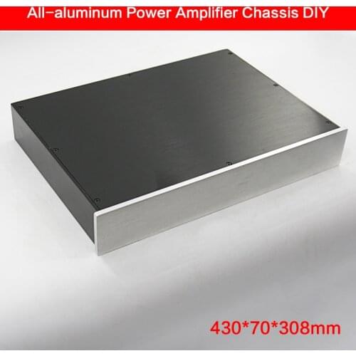 KYYSLB 430*70*308mm All-aluminum Power Amplifier Chassis DIY Preamp Case Amplifier Shell DAC Box Audio Power Supply Enclosure