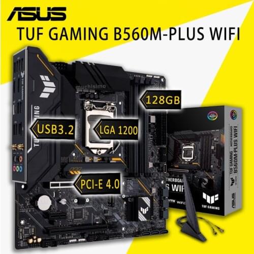LGA 1200 Asus TUF GAMING B560M-PLUS WIFI Motherboard 128GB DDR4 5000MHz Support 10th/11th-Gen Intel CPU Intel B560 Placa-mãe New
