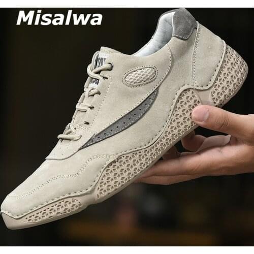 Misalwa Big Size 38 to 46 Genuine Leather Men Loafers Daily Office Soft Mens Shoes Casual Comfortable Moccasins for Men Spring