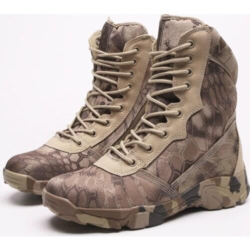 Men Military Tactical Boots Autumn Winter Waterproof Leather Army Boots Desert Safty Work Shoes Combat Ankle Boots Plus size 46