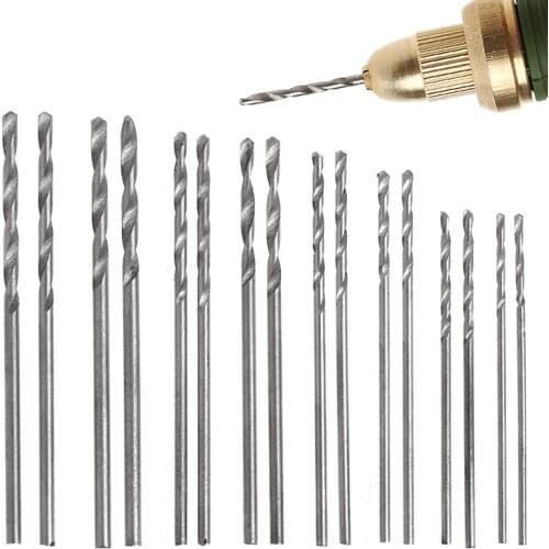 16Pcs HSS White Steel Twist Drill Bit Set 0.8-1.5mm For Electric Grinding Drills