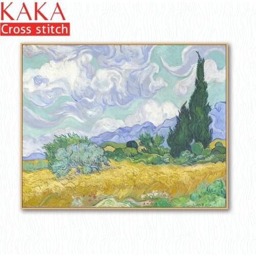 Cross stitch kits,Embroidery needlework sets with printed pattern,11CT-canvas for Home Decor Painting,Landscape Full NCKS070