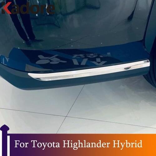 For Toyota Highlander Hybrid 2021 2022 Chrome Rear Bumper Corner Frame Cover Trim Protector Accessories Car Styling